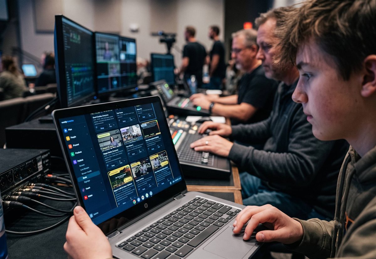 A student reviewing AI-suggested sermon clips in WorshipMetrics Reels