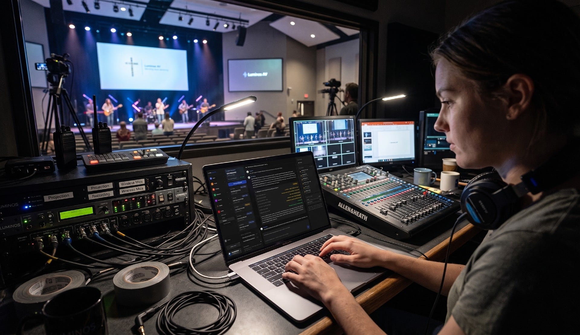 Luminos AI chat diagnosing a livestream issue with live system data