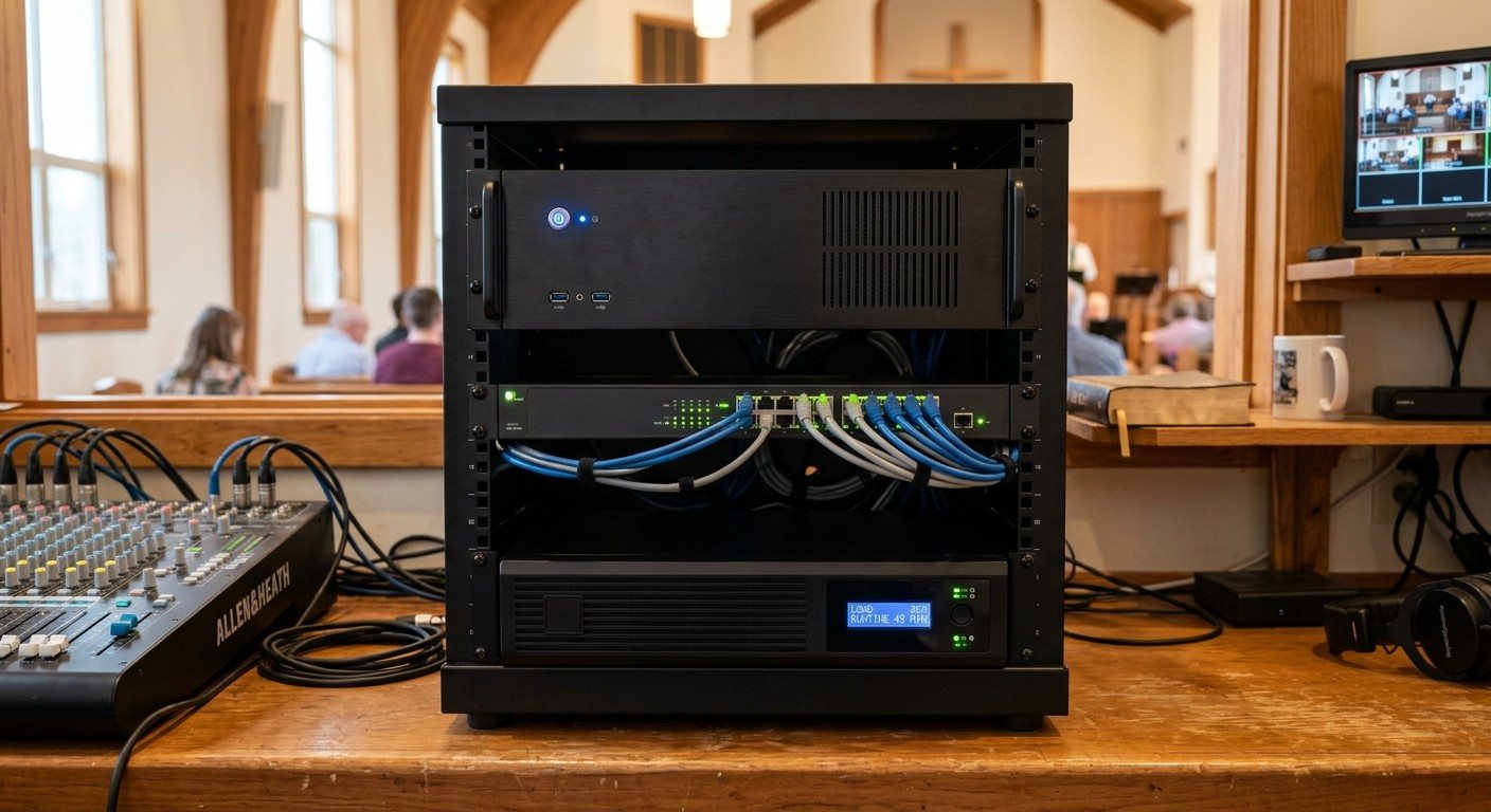 Why Church AV Belongs in a Rack (and What Should Stay on the Table)
